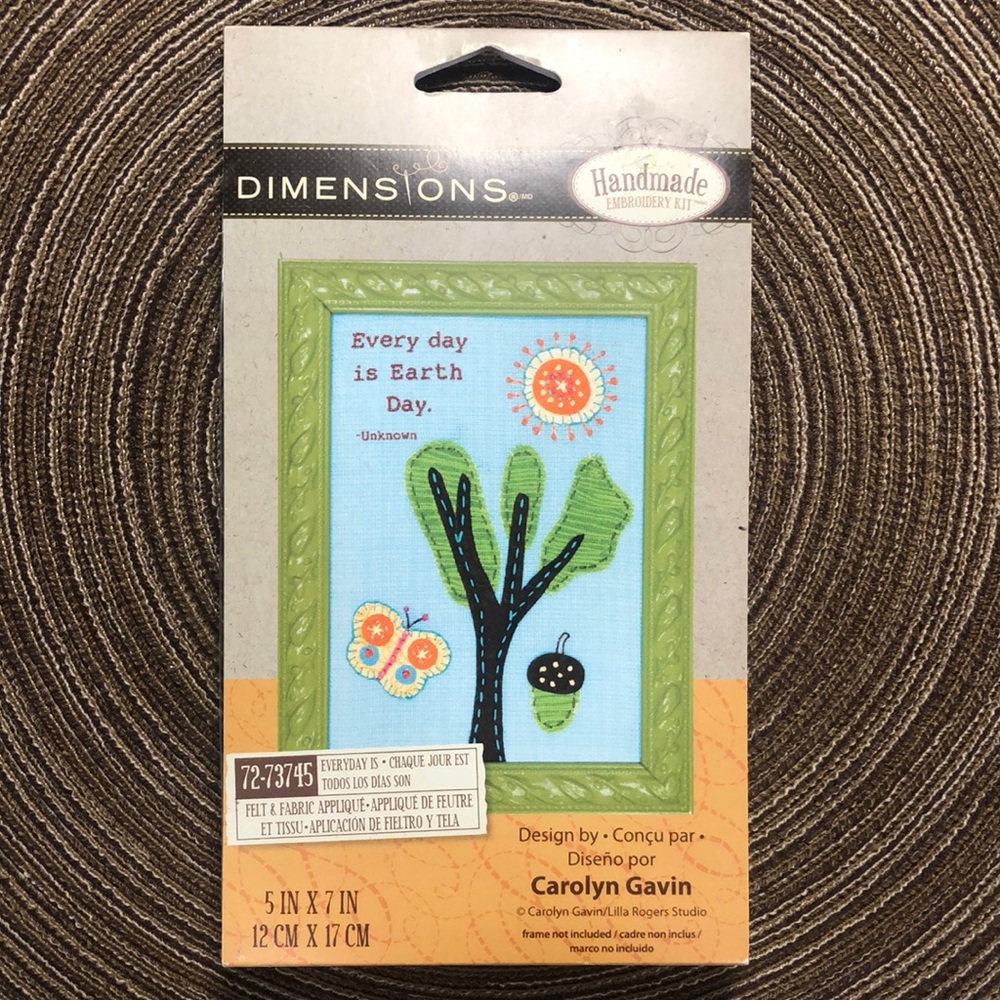 Dimensions Carolyn Gavin Every Day Is Earth Day Embroidery Kit